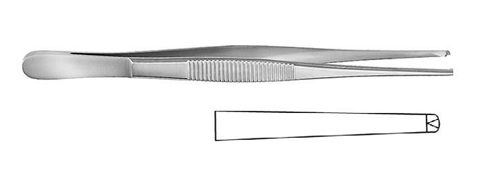 STANDARD Пінцет хірургічний; прямий; 1x2 зубчики; 13,0см; ширина бранш 2,2+/-0,2. Tontarra Medizintechnik GmbH